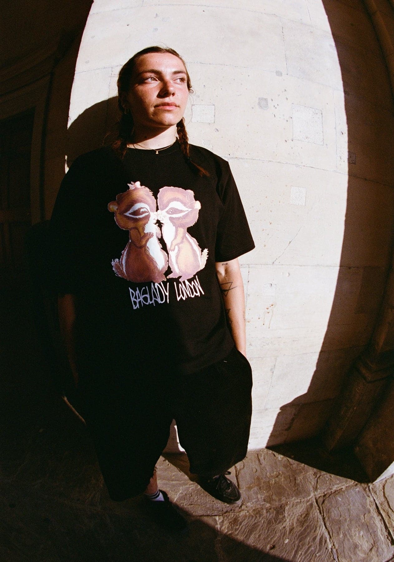 Baglady 'Chipmunk Love' T-Shirt (Black) - Image 3