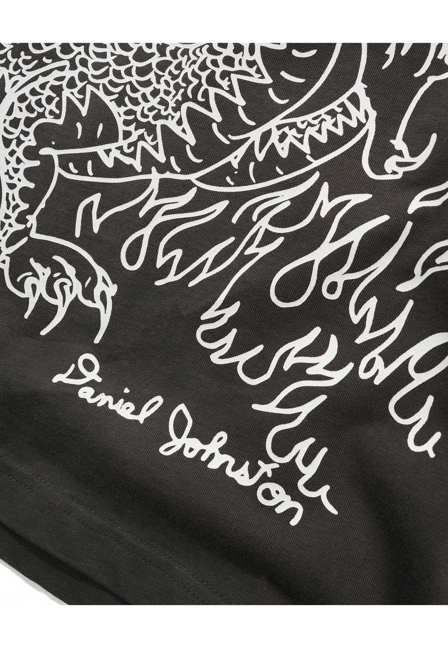 Butter Goods X Daniel Johnston 'Dragon' T-Shirt (Washed Black) - Image 3