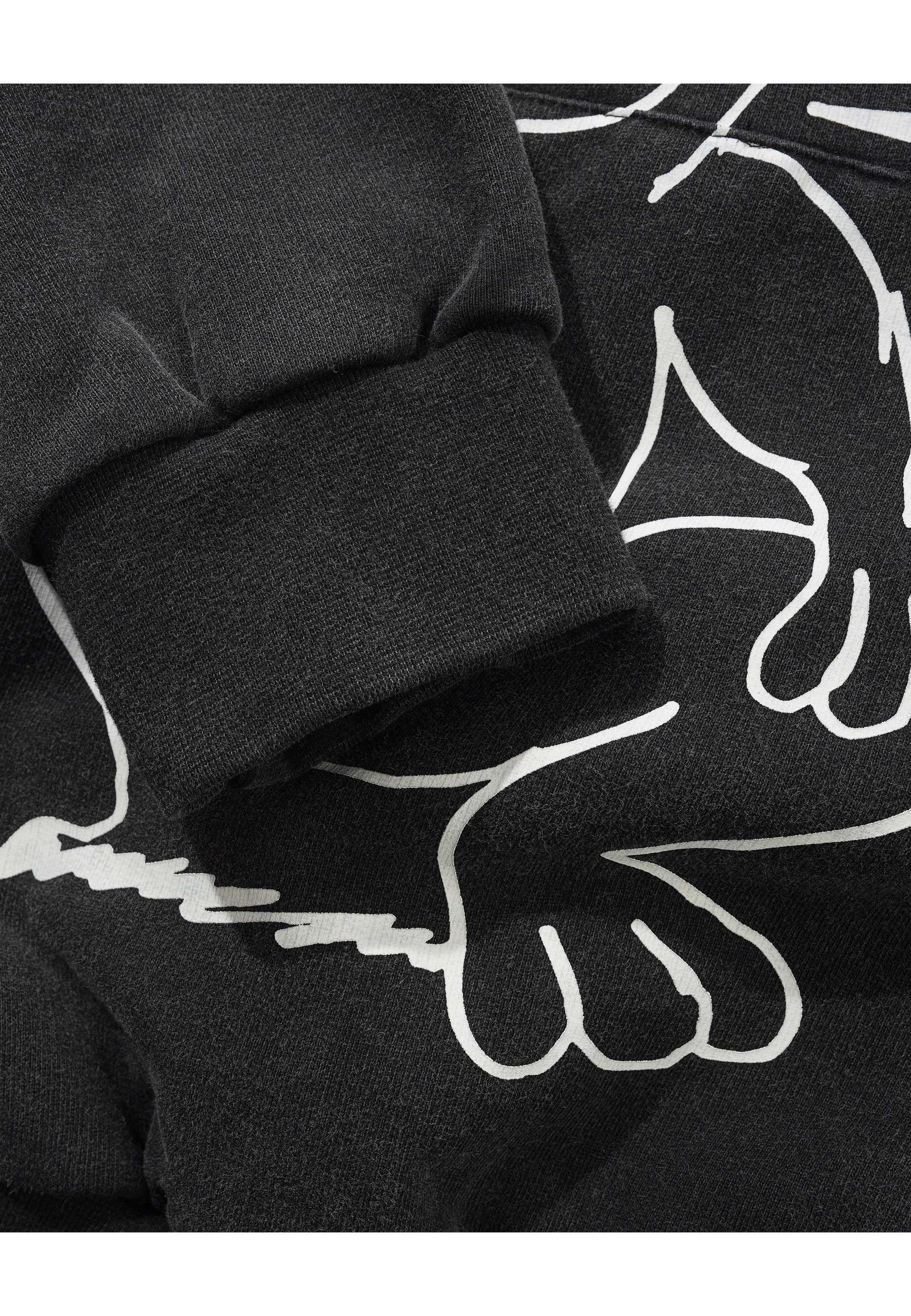 Butter Goods X Daniel Johnston 'Enemy' Hood (Distressed Washed Black) - Image 5