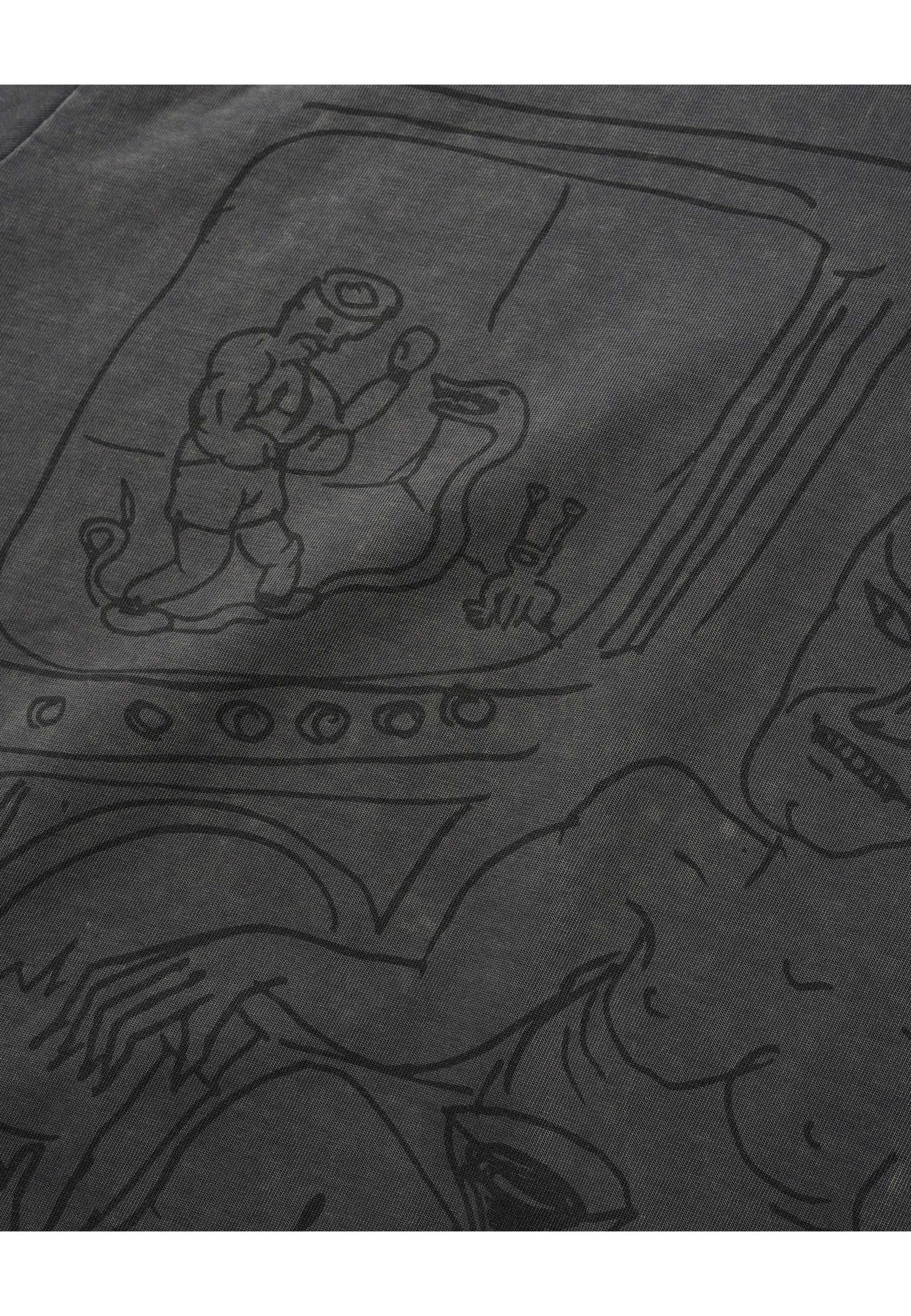 Butter Goods X Daniel Johnston 'Satan' T-Shirt (Black Acid Wash) - Image 4