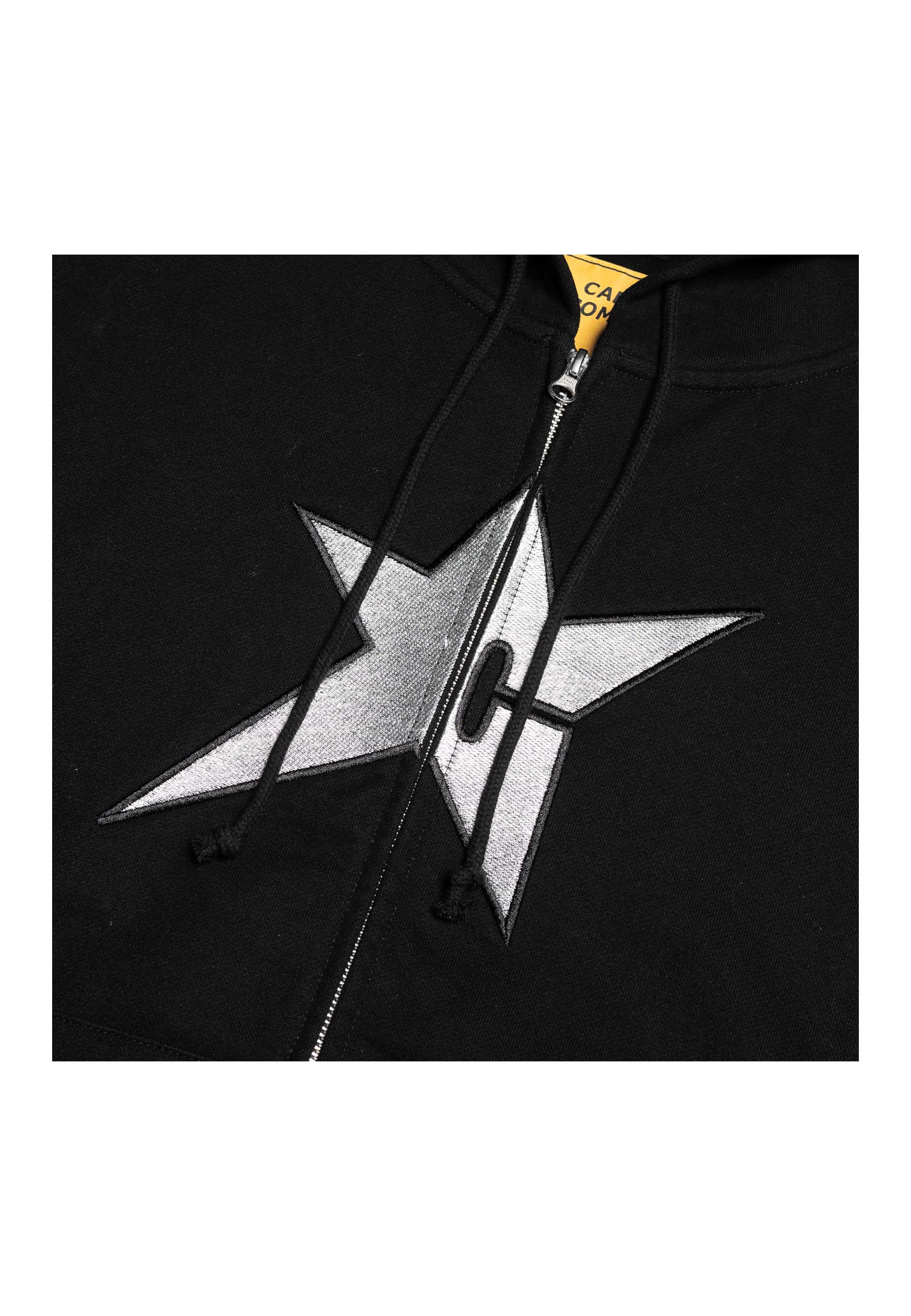 Carpet Company 'Metallic C-Star' Zip-Up Hood (Black) - Image 3