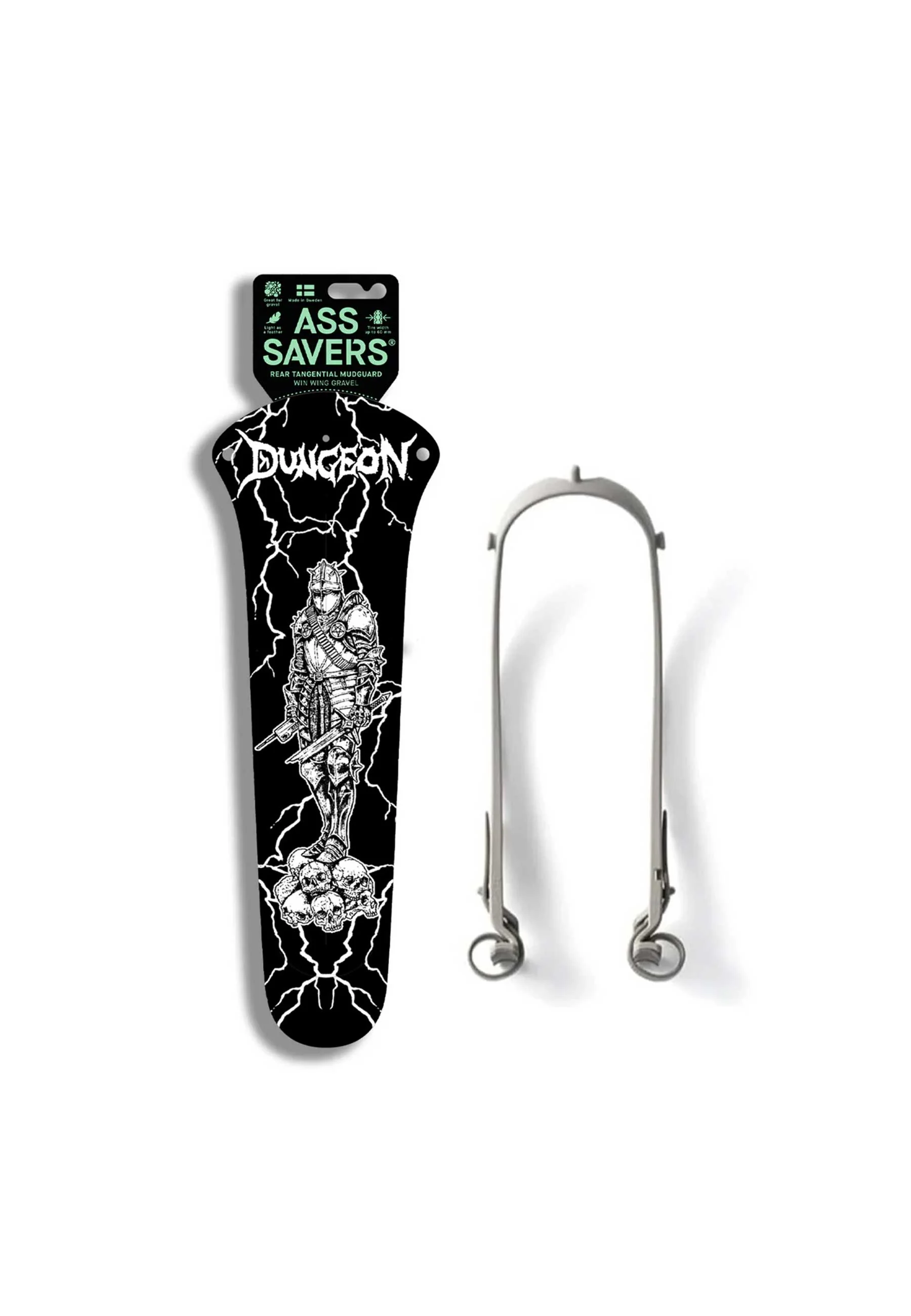Dungeon Gateway 'Cold Steel' Cycling Mudguard (Black / White) - Image 2