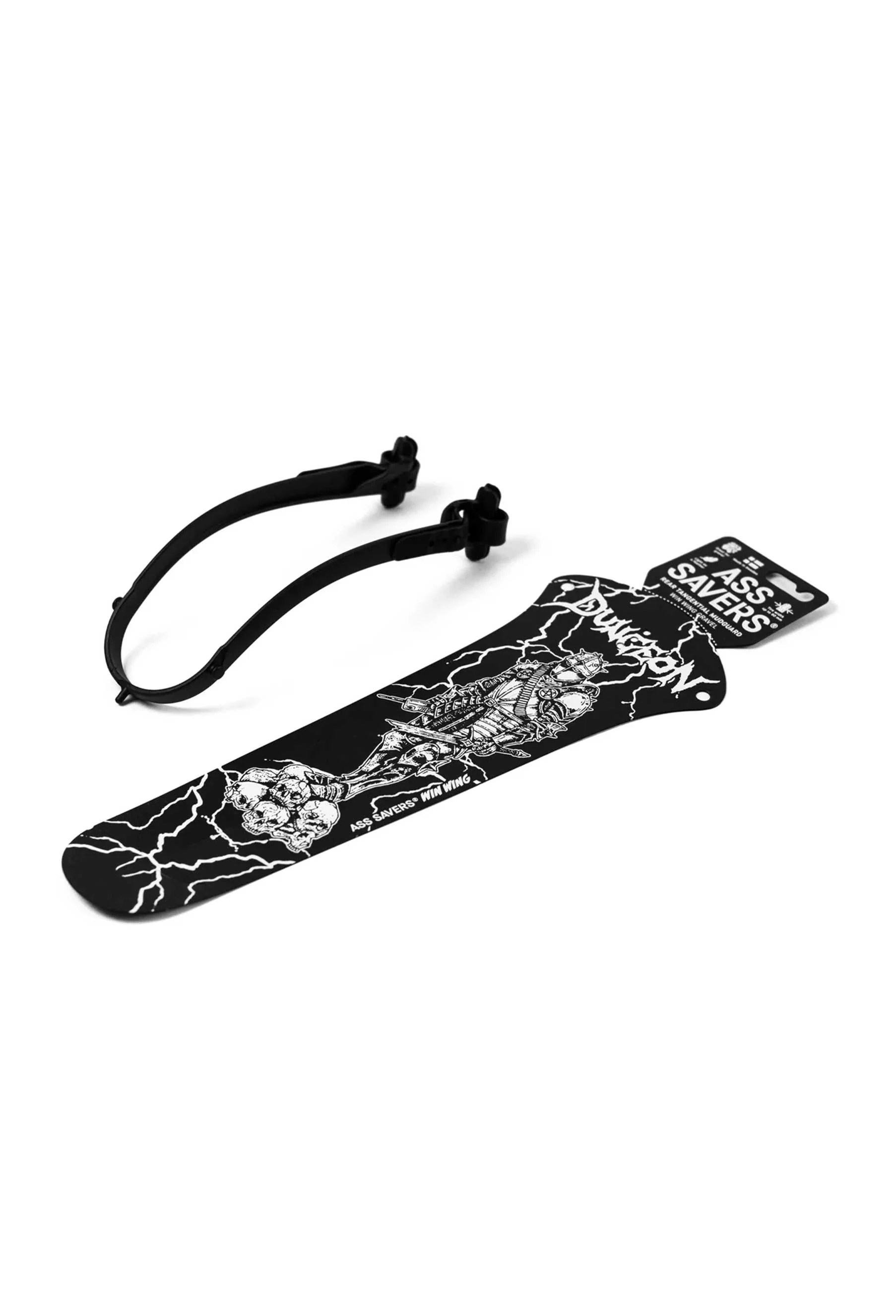 Dungeon Gateway 'Cold Steel' Cycling Mudguard (Black / White) - Image 3