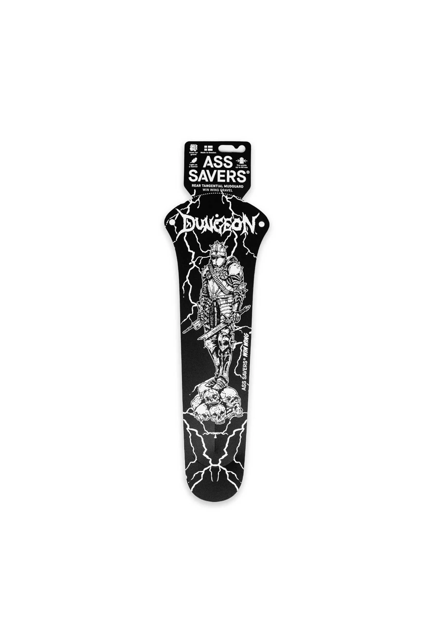 Dungeon Gateway 'Cold Steel' Cycling Mudguard (Black / White) - Image 6