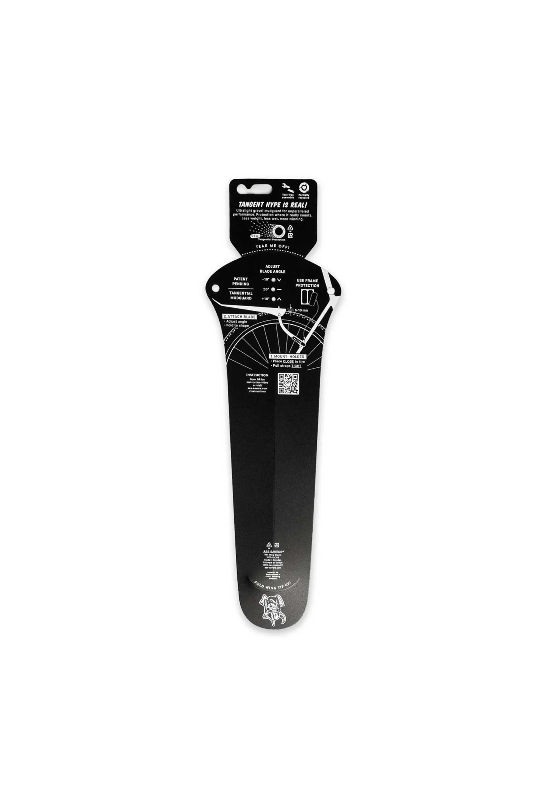 Dungeon Gateway 'Cold Steel' Cycling Mudguard (Black / White) - Image 8