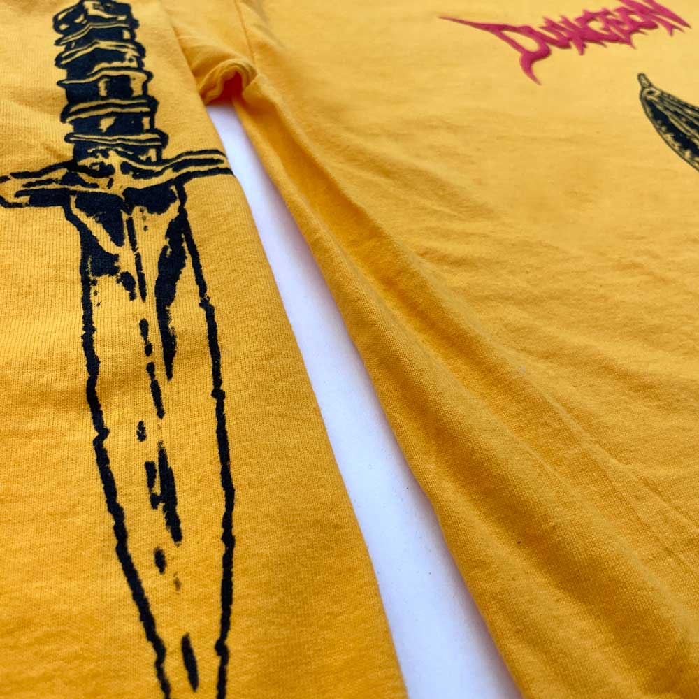 Dungeon Gateway 'Dragon Lies' Long Sleeve T-Shirt (Gold Yellow) - Image 3