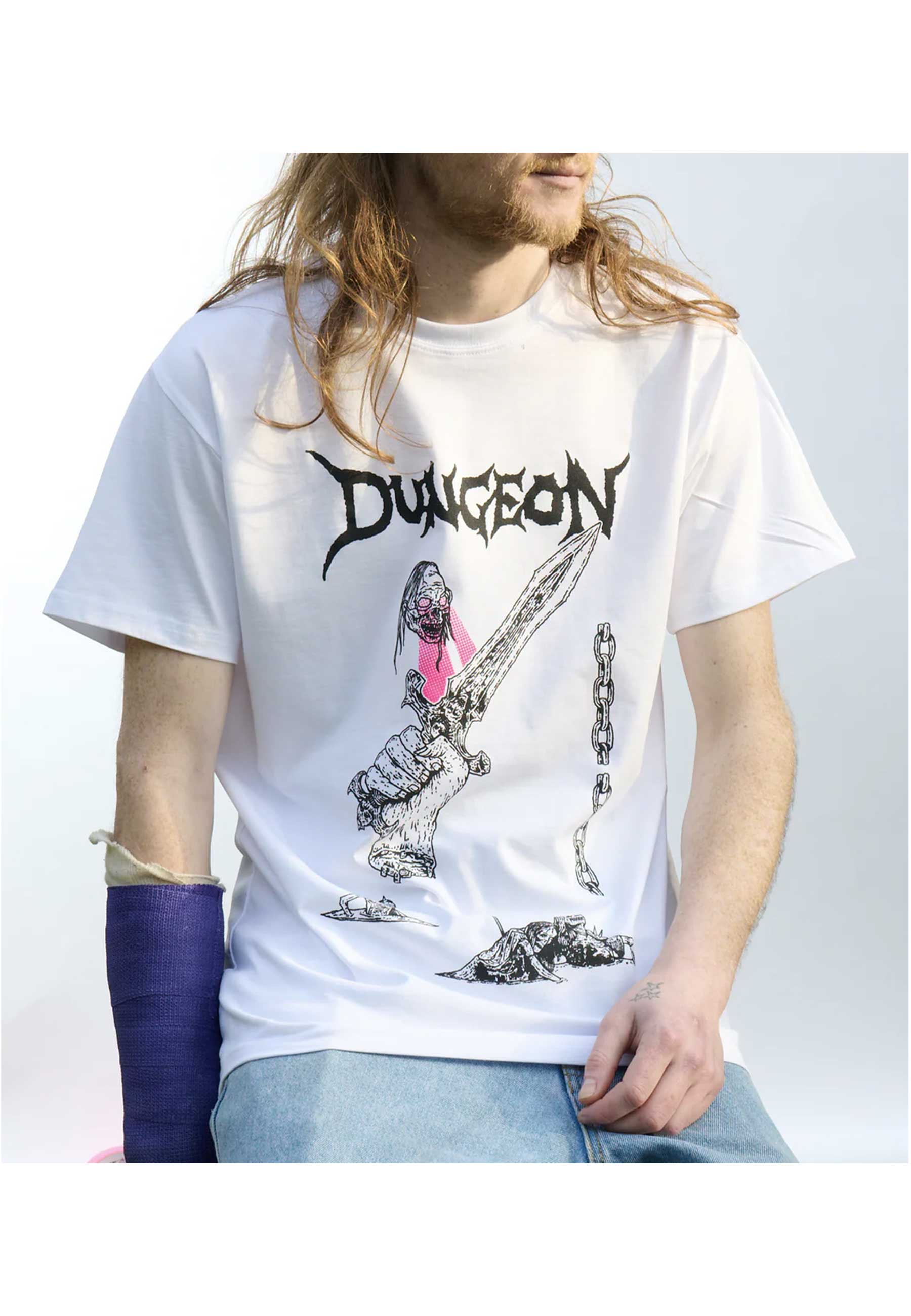 Dungeon Gateway 'Power Of The Sword' T-Shirt (White) - Image 4