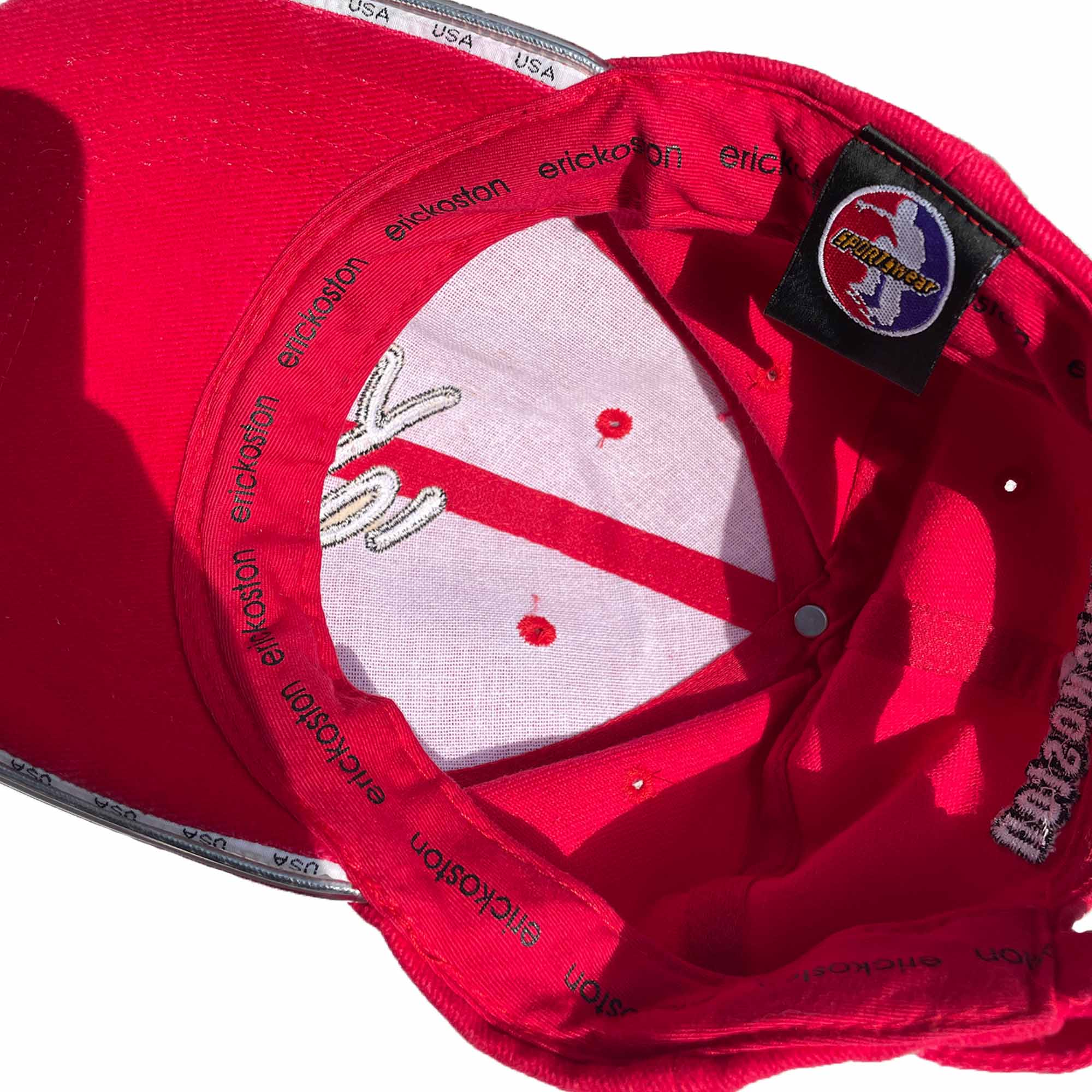 éS 'Eric Koston USA' Hat (Red) VINTAGE 00s - Image 3