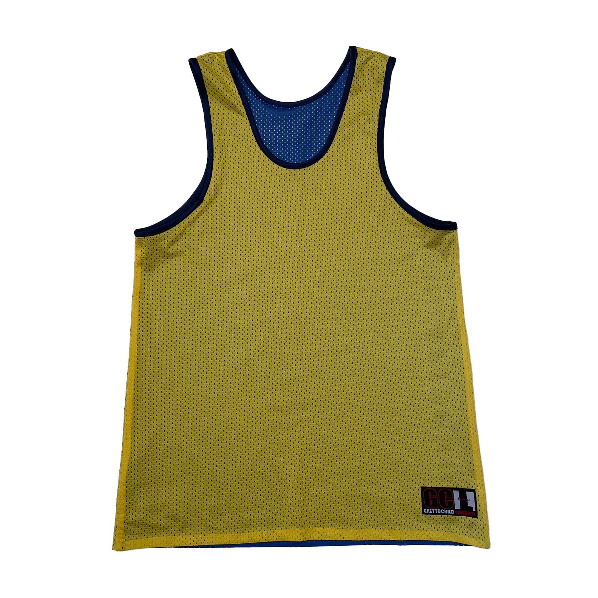 Ghetto Child 'Reversible' Basketball Jersey (Blue/Yellow) VINTAGE 90s - Image 4