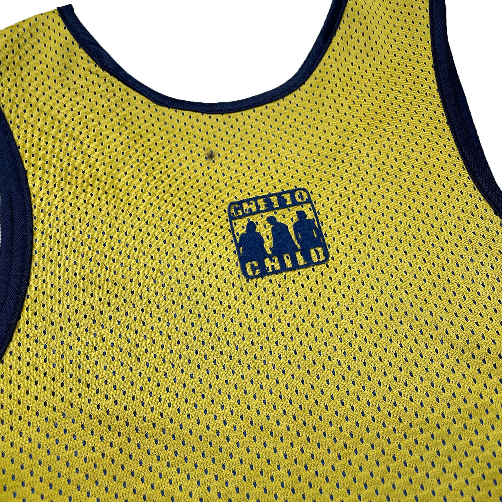 Ghetto Child 'Reversible' Basketball Jersey (Blue/Yellow) VINTAGE 90s - Image 7