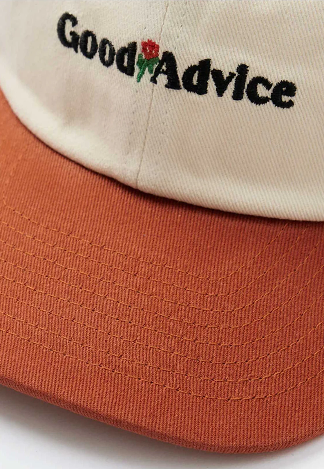 Good Advice 'Chat Line' 6 Panel Cap (Cream / Rust) - Image 2