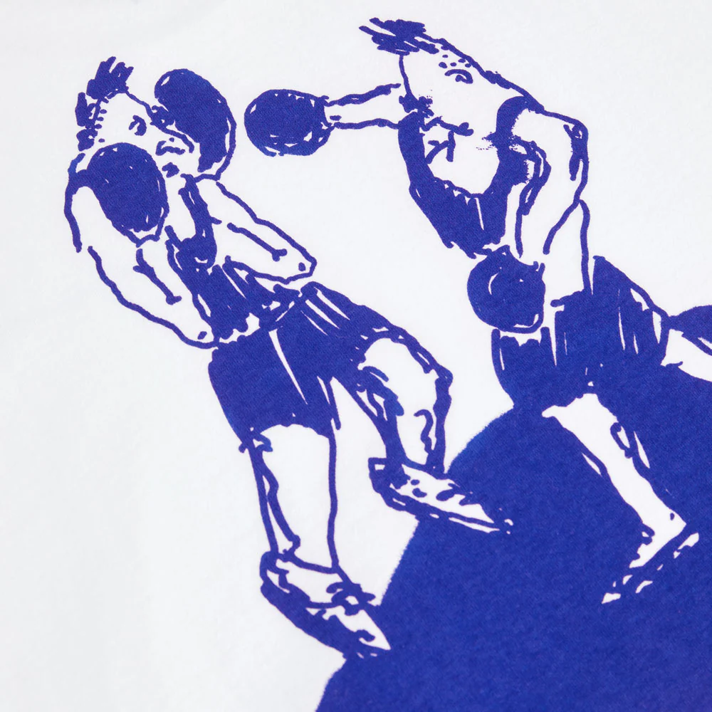 Last Resort X Julian Smith 'Boxers' T-Shirt (White / Dirty Blue) - Image 4