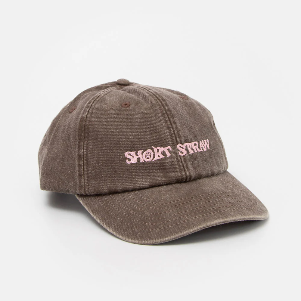 Short Straw 'Logo' 6 Panel Cap (Faded Black / Pink) - Image 3
