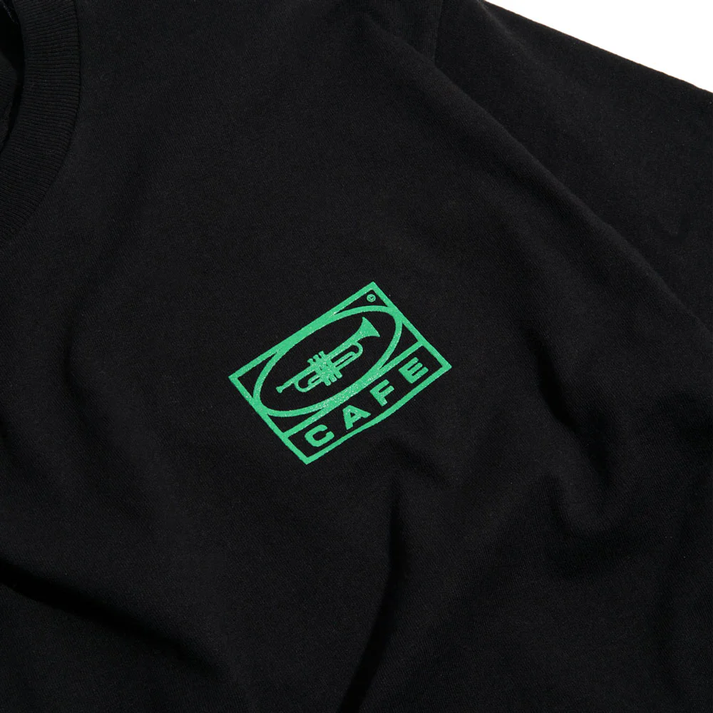 Skateboard Cafe '45' T-Shirt (Black / Forest Green) - Image 3
