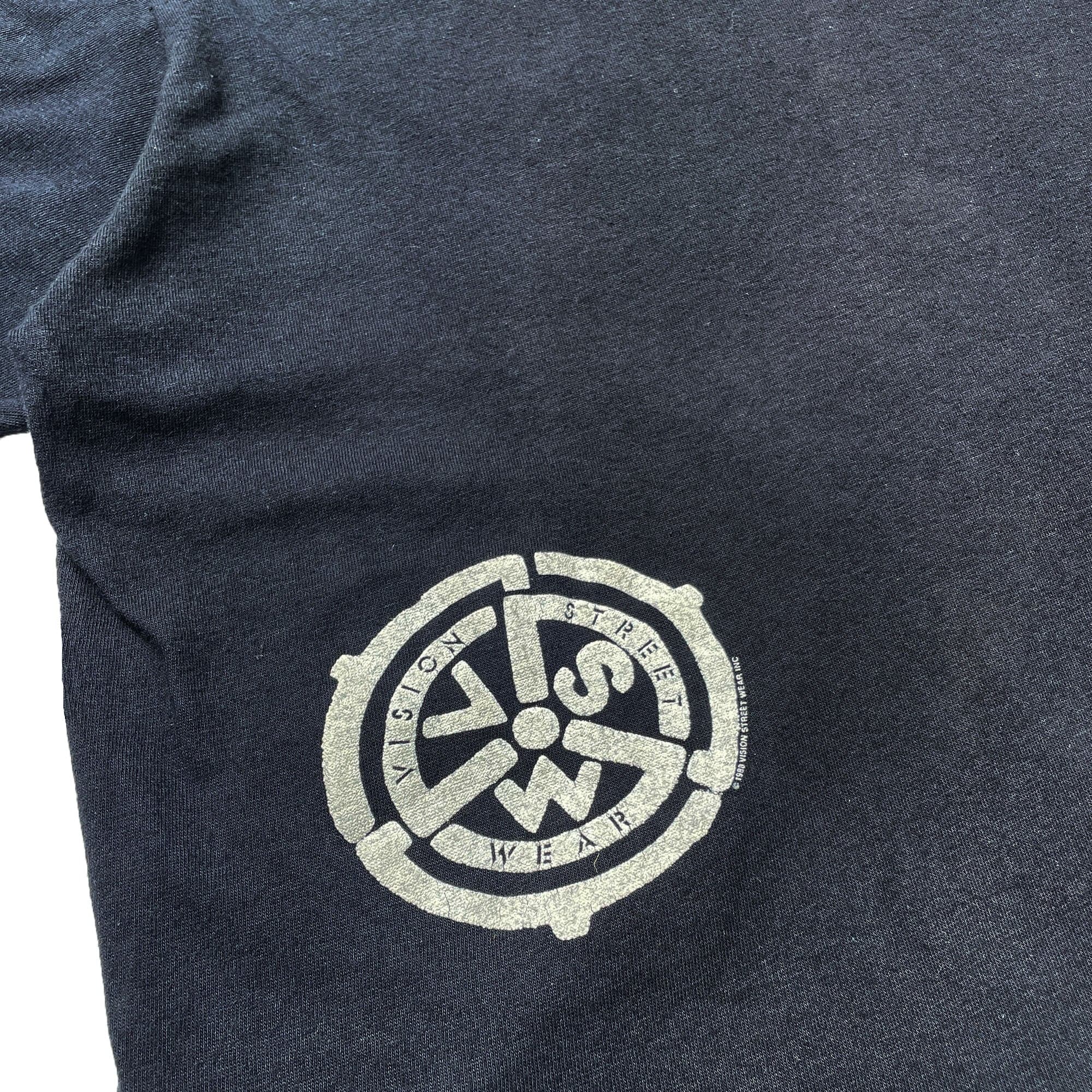 Vision Street Wear Cropped T-Shirt VINTAGE 90s (Black) - Image 2