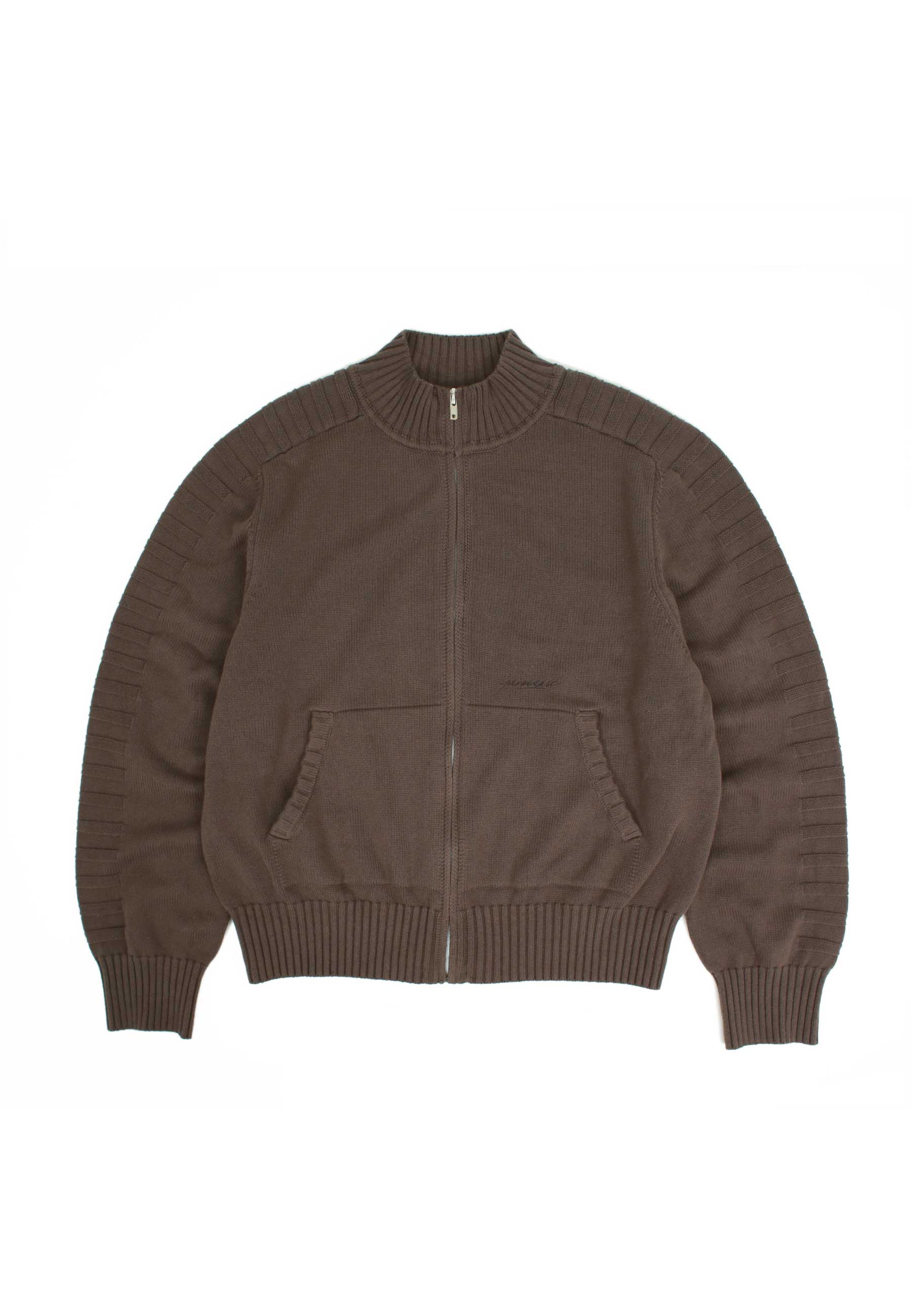 Yardsale 'Faldo' Knitted Full-Zip Jacket (Brown)