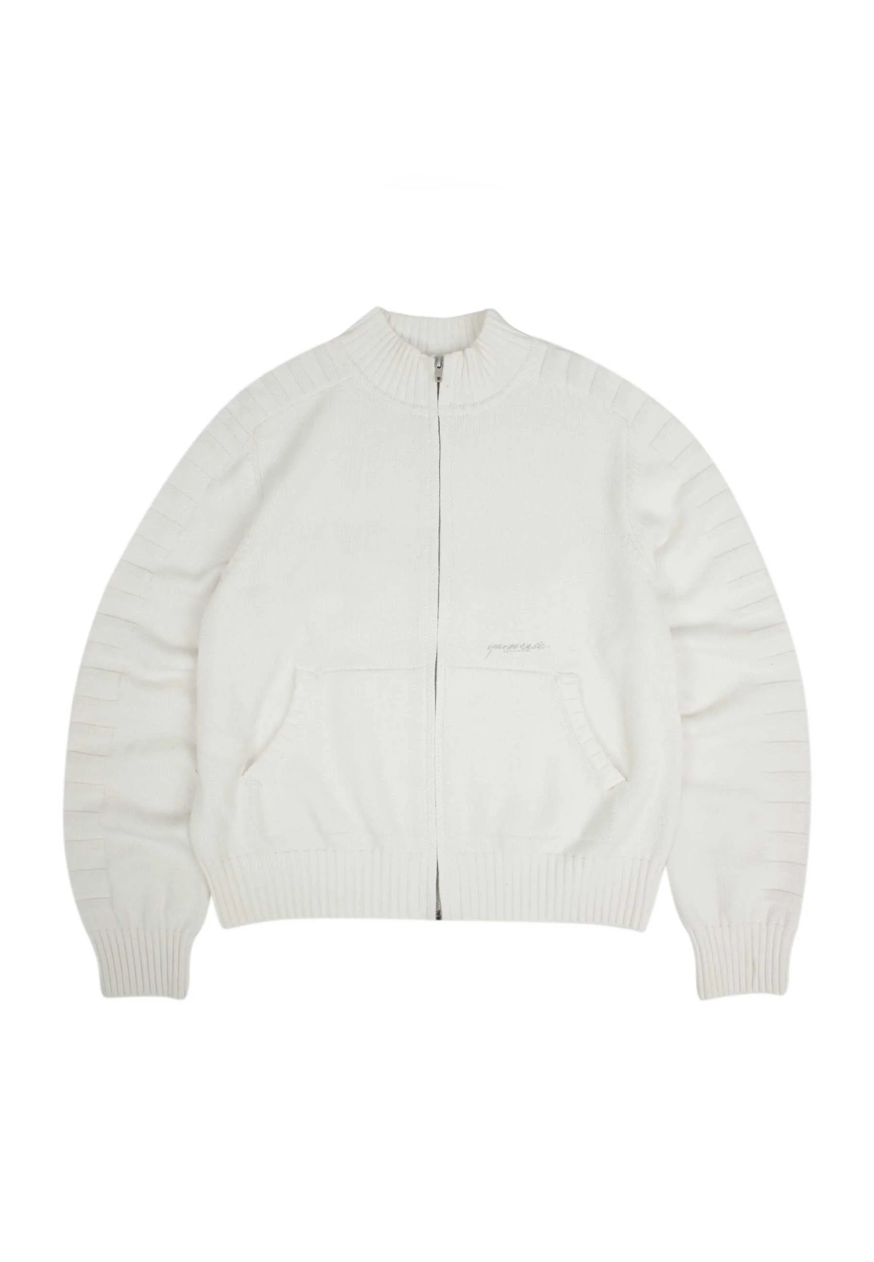 Yardsale 'Faldo' Knitted Full-Zip Jacket (Cream)