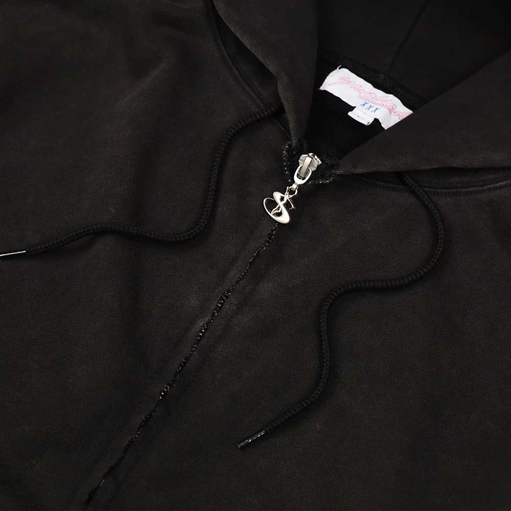 Yardsale 'Raw Edge' Zip Hood (Black) - Image 3