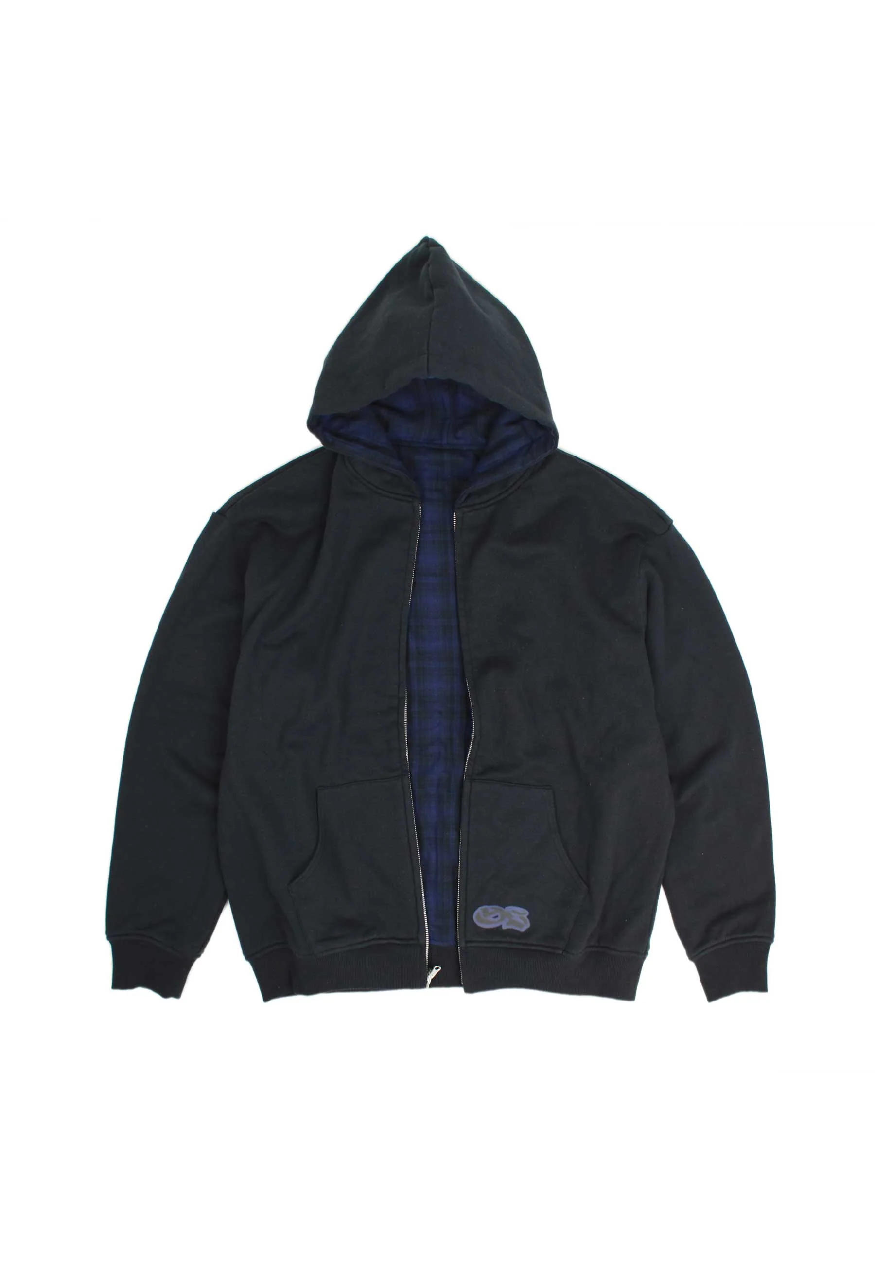 Yardsale Reversible Flannel Hood (Black / Indigo) - Image 2