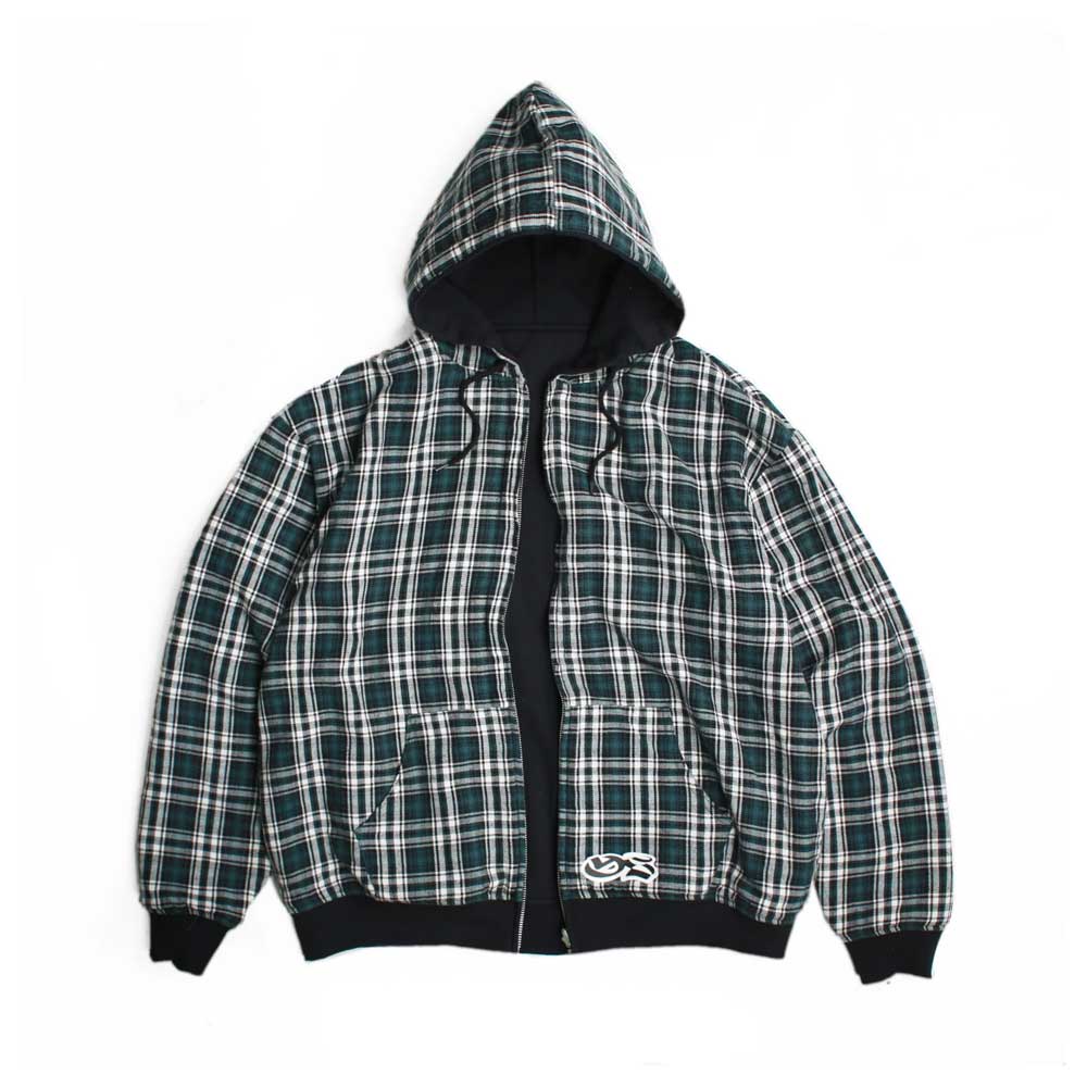 Yardsale Reversible Flannel Hood (Green / Black) - Image 3